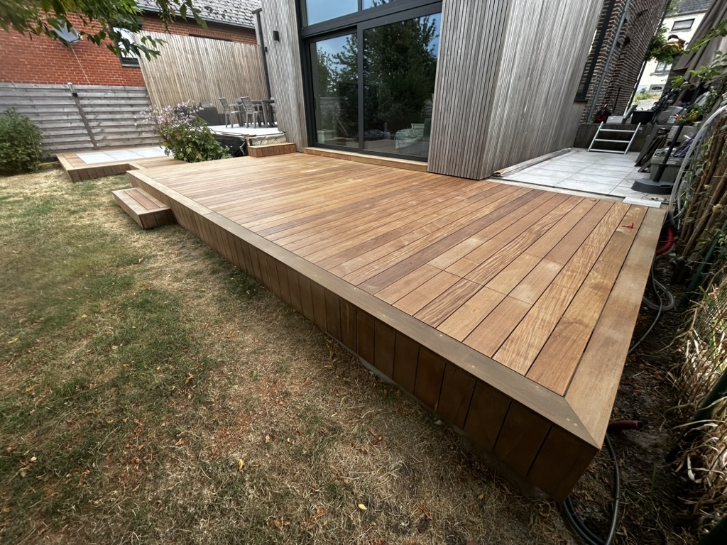 Terrasse bois et dalle pierre — étape 7 : Vue séchée de la terrasse principale